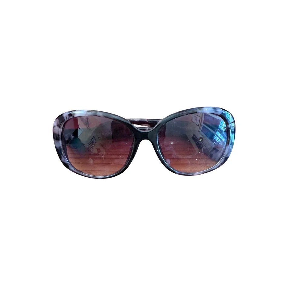 Jones New York Womens Oversized Oval Sunglasses Purple Marbled